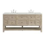 Breckenridge 72IN Double Vanity Whitewashed Oak w/ 3 CM Lime Delight Silestone Top