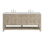 Breckenridge 72IN Double Vanity Whitewashed Oak w/ 3 CM Victorian Silver Silestone Top