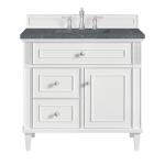 Lorelai 36IN Single Vanity Bright White w/ 3 CM Parisien Bleu Silestone Top
