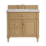 Lorelai 36IN Single Vanity Light Natural Oak w/ 3 CM Victorian Silver Silestone Top