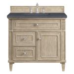 Lorelai 36IN Single Vanity Whitewashed Oak w/ 3 CM Charcoal Soapstone Silestone Top
