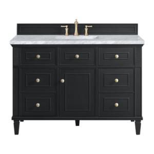 Lorelai 48IN Single Vanity Black Onyx w/ 3 CM Carrara White Marble Top