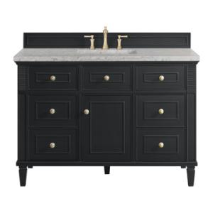 Lorelai 48IN Single Vanity Black Onyx w/ 3 CM Eternal Jasmine Pearl Silestone Top