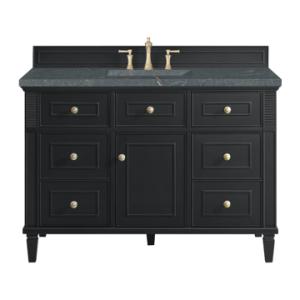 Lorelai 48IN Single Vanity Black Onyx w/ 3 CM Parisien Bleu Silestone Top