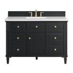 Lorelai 48IN Single Vanity Black Onyx w/ 3 CM White Zeus Silestone Top