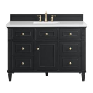 Lorelai 48IN Single Vanity Black Onyx w/ 3 CM White Zeus Silestone Top