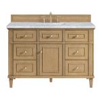 Lorelai 48IN Single Vanity Light Natural Oak w/ 3 CM Carrara White Marble Top