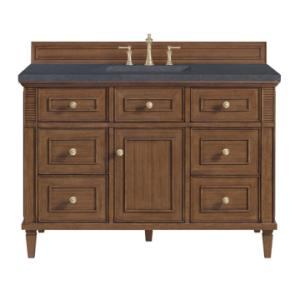 Lorelai 48IN Single Vanity Mid-Century Walnut w/ 3 CM Charcoal Soapstone Silestone Top