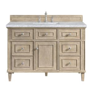 Lorelai 48IN Single Vanity Whitewashed Oak w/ 3 CM Carrara White Marble Top