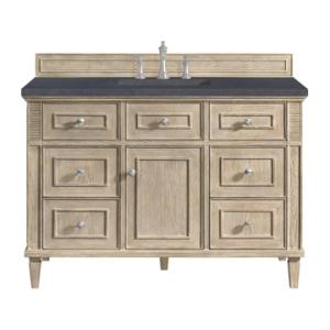 Lorelai 48IN Single Vanity Whitewashed Oak w/ 3 CM Charcoal Soapstone Silestone Top