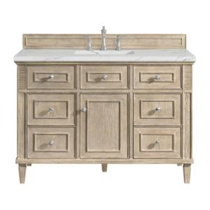 Lorelai 48IN Single Vanity Whitewashed Oak w/ 3 CM Ethereal Noctis Silestone Top