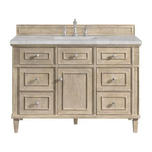 Lorelai 48IN Single Vanity Whitewashed Oak w/ 3 CM Victorian Silver Silestone Top