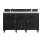 Lorelai 60IN Double Vanity Black Onyx w/ 3 CM Lime Delight Silestone Top