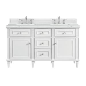Lorelai 60IN Double Vanity Bright White w/ 3 CM Ethereal Noctis Silestone Top