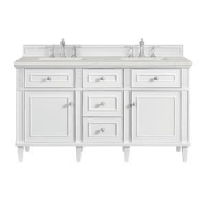 Lorelai 60IN Double Vanity Bright White w/ 3 CM Lime Delight Silestone Top
