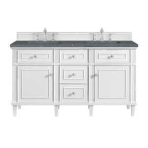 Lorelai 60IN Double Vanity Bright White w/ 3 CM Parisien Bleu Silestone Top