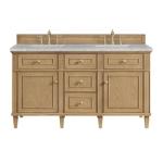 Lorelai 60IN Double Vanity Light Natural Oak w/ 3 CM Eternal Jasmine Pearl Silestone Top