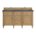 Lorelai 60IN Double Vanity Light Natural Oak w/ 3 CM Parisien Bleu Silestone Top