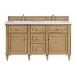 Lorelai 60IN Double Vanity Light Natural Oak w/ 3 CM White Zeus Silestone Top