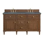 Lorelai 60IN Double Vanity Mid-Century Walnut w/ 3 CM Parisien Bleu Silestone Top