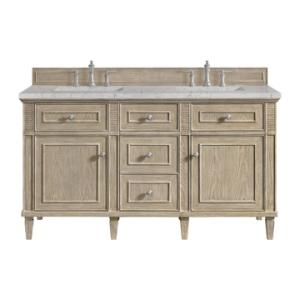 Lorelai 60IN Double Vanity Whitewashed Oak w/ 3 CM Eternal Jasmine Pearl Silestone Top