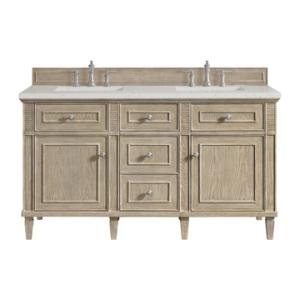 Lorelai 60IN Double Vanity Whitewashed Oak w/ 3 CM Lime Delight Silestone Top