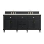 Lorelai 72IN Double Vanity Black Onyx w/ 3 CM Lime Delight Silestone Top
