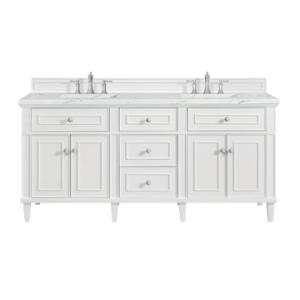 Lorelai 72IN Double Vanity Bright White w/ 3 CM Ethereal Noctis Silestone Top