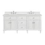 Lorelai 72IN Double Vanity Bright White w/ 3 CM Lime Delight Silestone Top