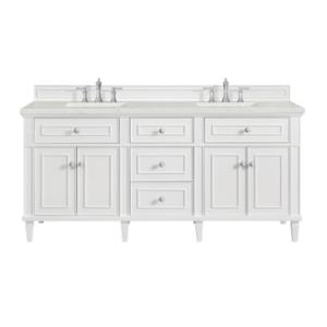 Lorelai 72IN Double Vanity Bright White w/ 3 CM Lime Delight Silestone Top