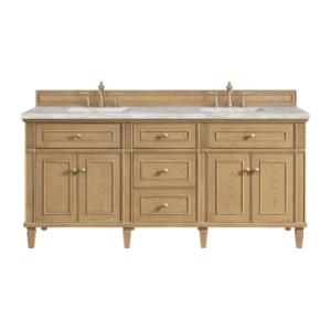 Lorelai 72IN Double Vanity Light Natural Oak w/ 3 CM Victorian Silver Silestone Top