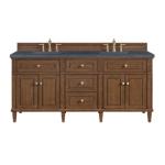 Lorelai 72IN Double Vanity Mid-Century Walnut w/ 3 CM Charcoal Soapstone Silestone Top