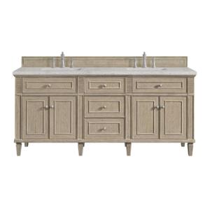 Lorelai 72IN Double Vanity Whitewashed Oak w/ 3 CM Eternal Jasmine Pearl Silestone Top