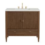 Myrrin 36IN Vanity Mid Century Walnut w/ 3 CM Lime Delight Silestone Top