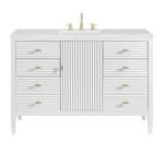 Myrrin 48IN Vanity Bright White w/ 3 CM Ethereal Noctis Silestone Top