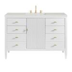Myrrin 48IN Vanity Bright White w/ 3 CM Lime Delight Silestone Top