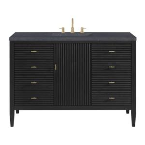 Myrrin 48IN Vanity Carbon Oak w/ 3 CM Charcoal Soapstone Silestone Top