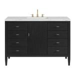 Myrrin 48IN Vanity Carbon Oak w/ 3 CM Ethereal Noctis Silestone Top