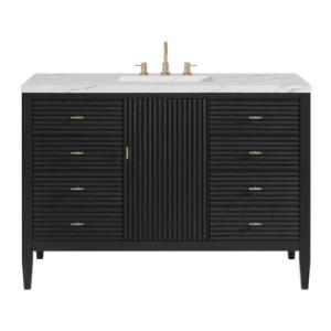 Myrrin 48IN Vanity Carbon Oak w/ 3 CM Ethereal Noctis Silestone Top