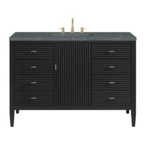Myrrin 48IN Vanity Carbon Oak w/ 3 CM Parisien Bleu Silestone Top