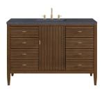 Myrrin 48IN Vanity Mid Century Walnut w/ 3 CM Charcoal Soapstone Silestone Top