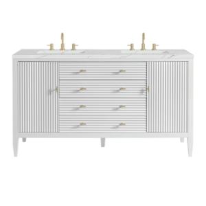 Myrrin 60IN Double Vanity Bright White w/ 3 CM Ethereal Noctis Silestone Top