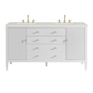 Myrrin 60IN Double Vanity Bright White w/ 3 CM Lime Delight Silestone Top