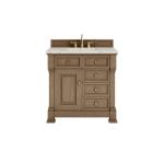 Brookfield 36IN Single Vanity Pecan w/ 3 CM Victorian Silver Silestone Top