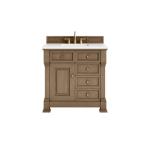 Brookfield 36IN Single Vanity Pecan w/ 3 CM White Zeus Silestone Top