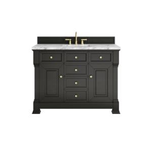 Brookfield 48IN Single Vanity Black Onyx w/ 3 CM Carrara Marble Top