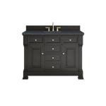 Brookfield 48IN Single Vanity Black Onyx w/ 3 CM Charcoal Soapstone Silestone Top