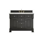Brookfield 48IN Single Vanity Black Onyx w/ 3 CM Eternal Jasmine Pearl Silestone Top