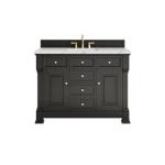 Brookfield 48IN Single Vanity Black Onyx w/ 3 CM Ethereal Noctis Silestone Top