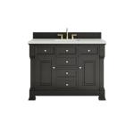 Brookfield 48IN Single Vanity Black Onyx w/ 3 CM Lime Delight Silestone Top